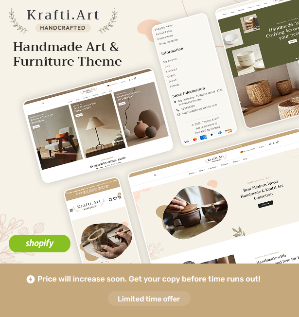 KraftiArt - Furniture, Art & Crafts Shopify Theme