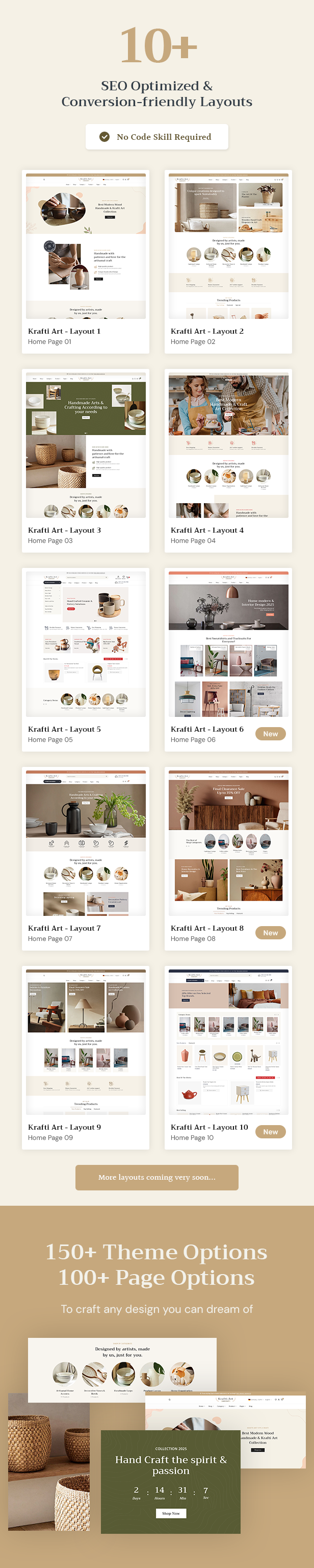 KraftiArt - Furniture, Art & Crafts Shopify Theme