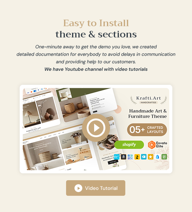 KraftiArt - Furniture, Art & Crafts Shopify Theme