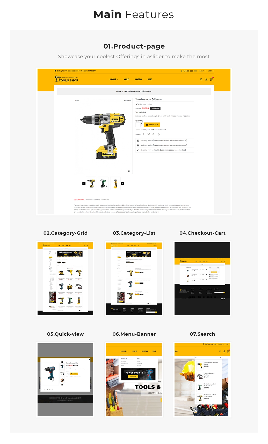 theme features