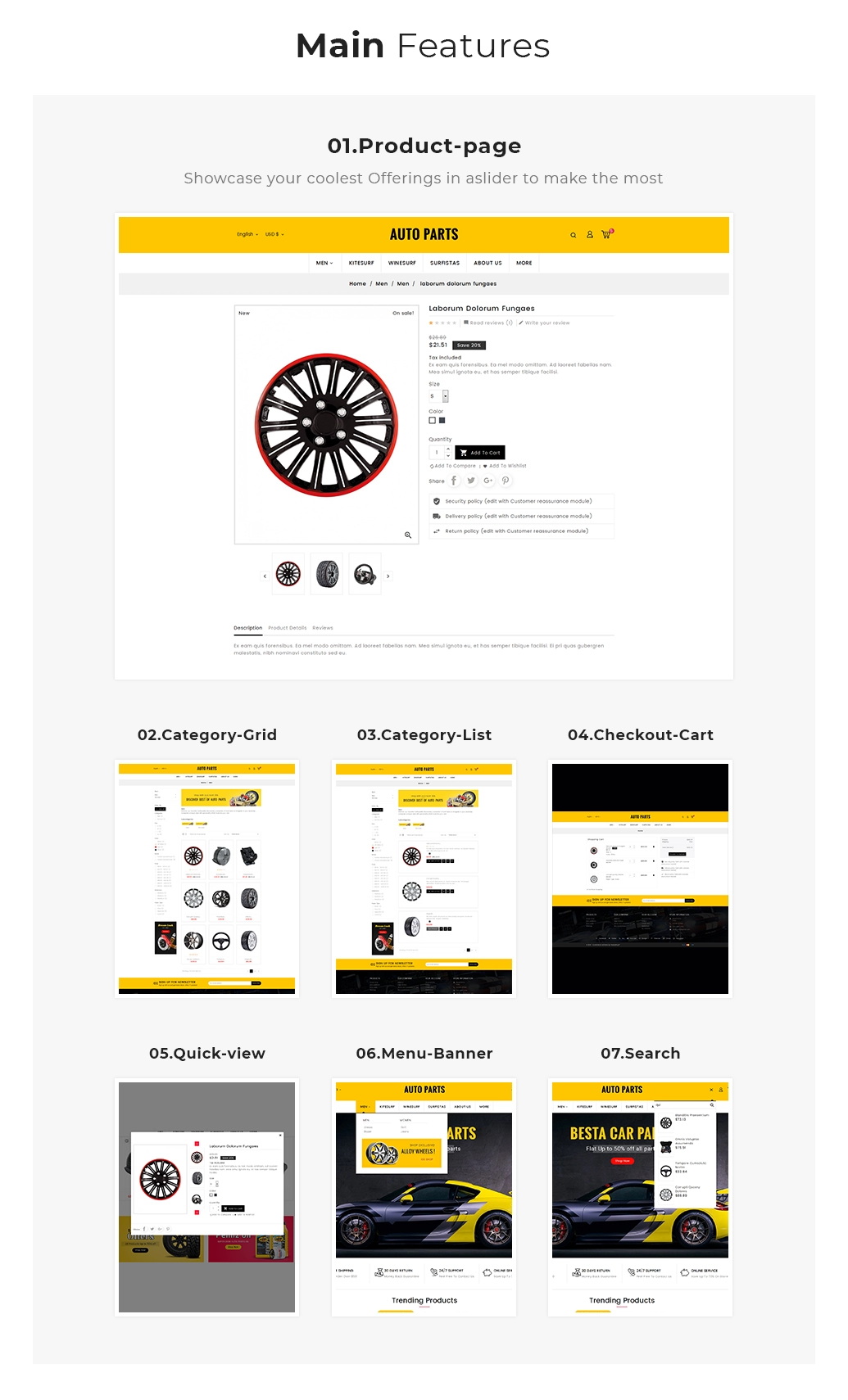 theme features