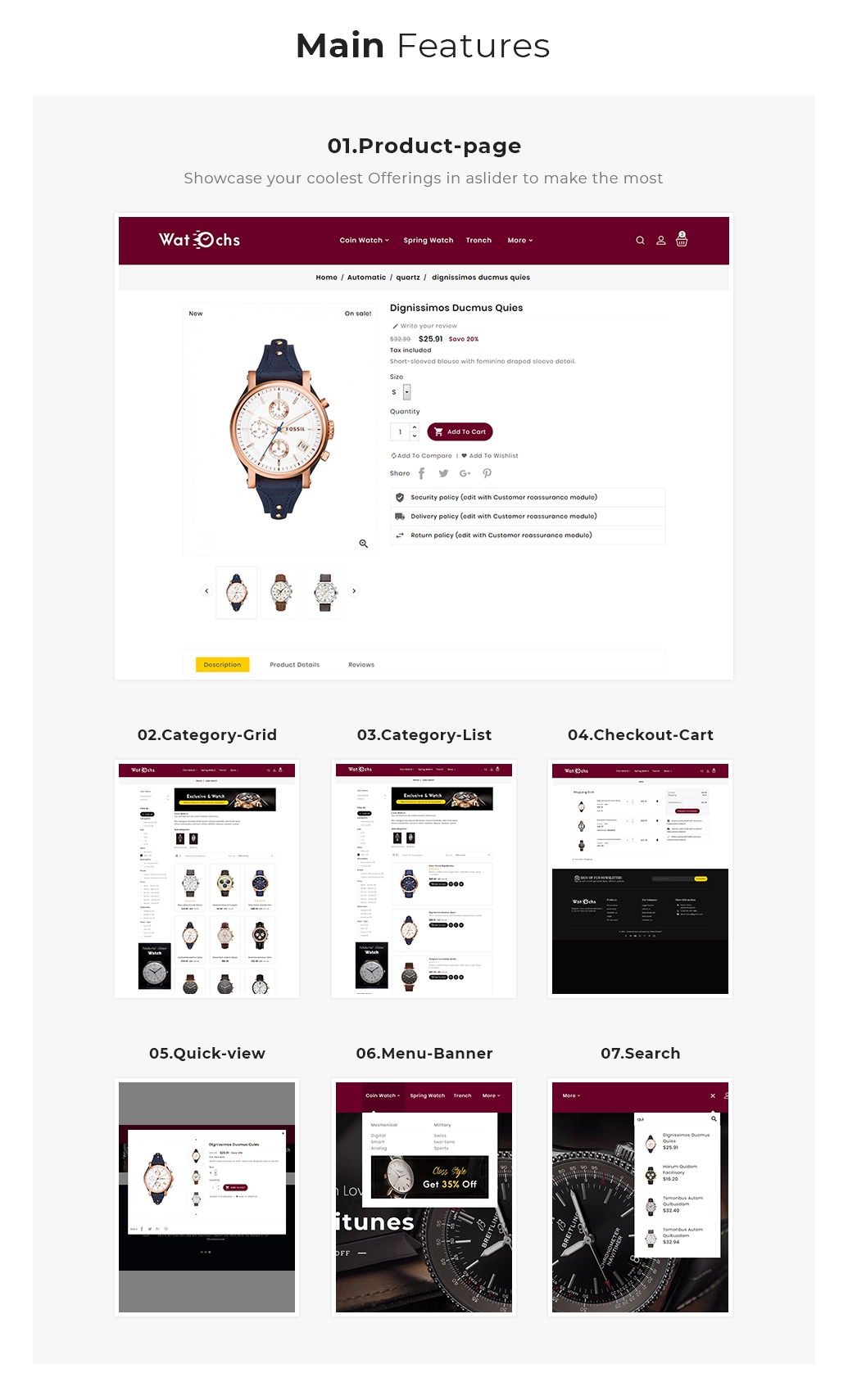 theme features