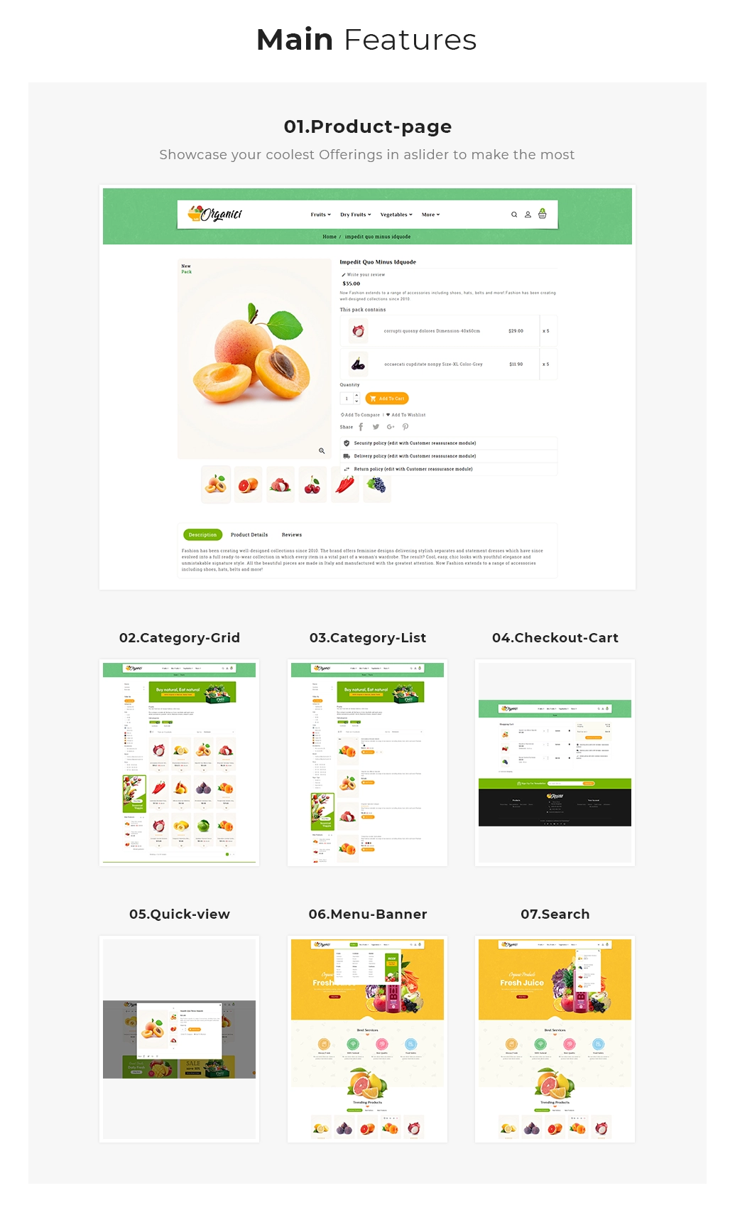 theme features