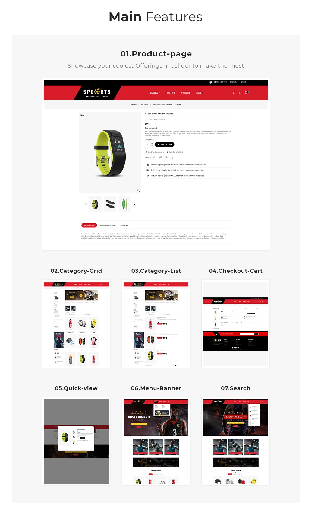 theme features