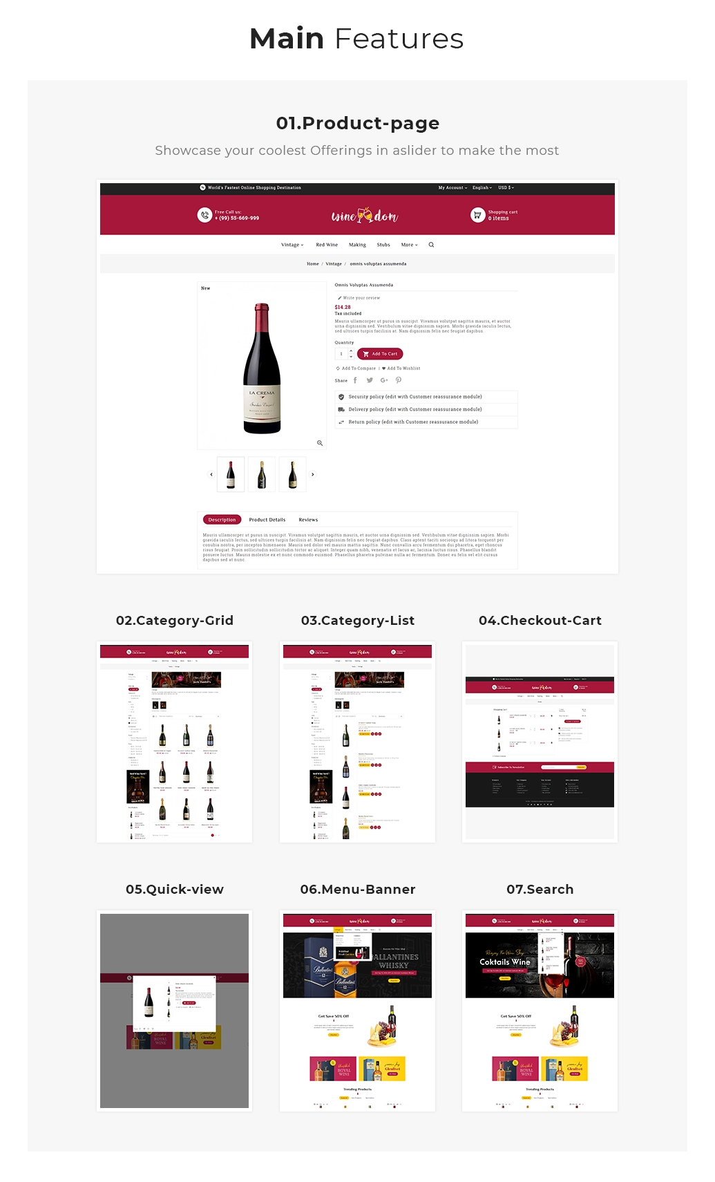 theme features