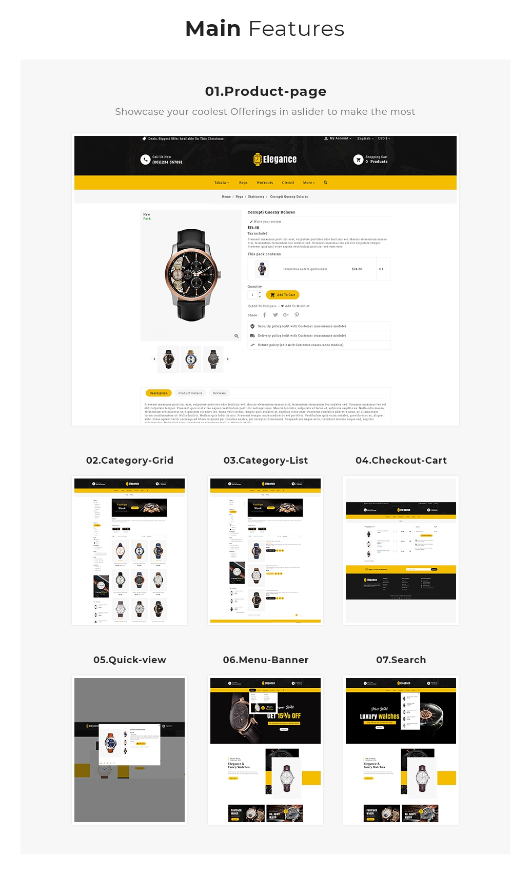 theme features